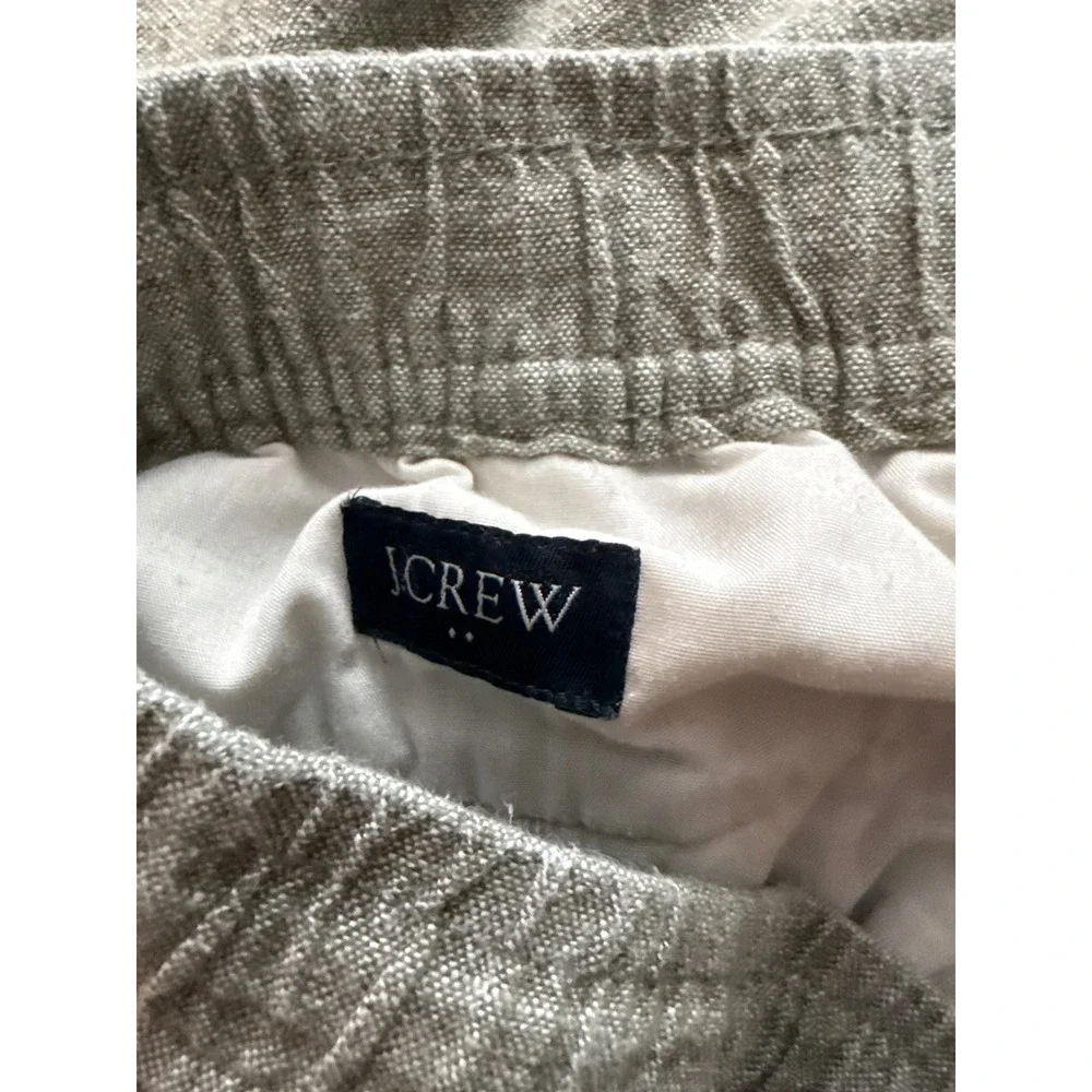 J. Crew Linen Pants Mens Size L Drawstring Elastic Waist Casual Relaxed Comfy
